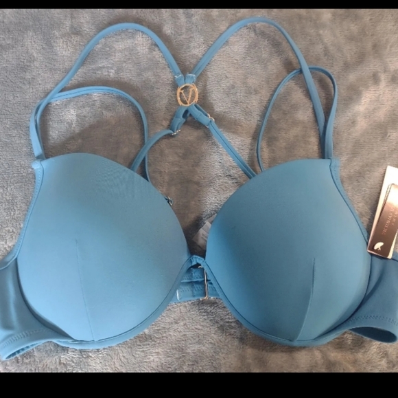 Victoria secret-2PC Teal & Gold Strappy Bikini Swim Set-38C/XL - Picture 6 of 7